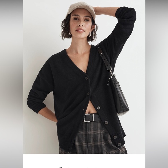 Madewell V-Neck Relaxed Cardigan black size XS new - Picture 4 of 8
